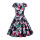 Knee-Length Colorful Printed Fabric Retro Dress